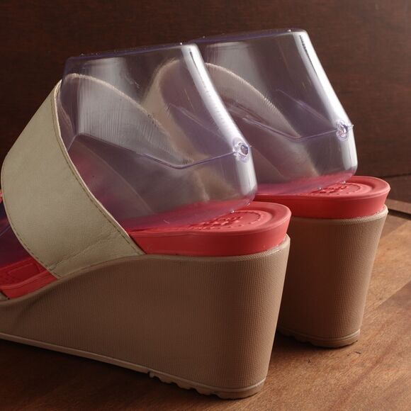 Crocs Sandals Womens Size 10 Pink Leigh II Wedge Slip On Floral Heels Shoes READ - Picture 6 of 16